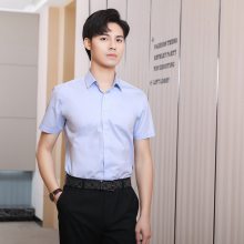 湛江白衬衣男印字刺绣全棉免烫短袖工作服商务工装长袖