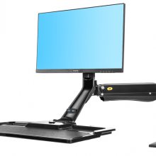 NB40站立办公升降台式显示器支架 桌面立式铝合金电脑架坐站交替电脑办公桌托盘工作台22-32英寸