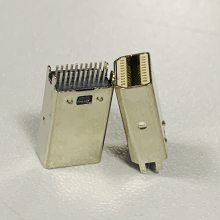 MINIDP夹板1.2/1.6公头DispalyPort高清接口插头 20P夹板插头 米黄耐温 镀镍