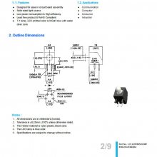 LTL-14FGEAJH184G光寶紅色綠色雙色LED燈珠 功耗功率各50mW