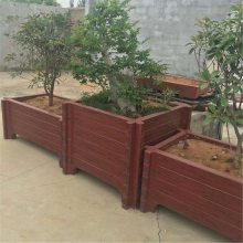 户外防腐木花箱 组合花槽加工定制 种植箱供应 水泥仿木花坛