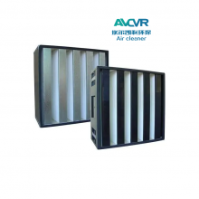 W型风柜组合式hepa亚高效过滤器 洁净室大风量V型高效空气过滤器塑胶ABS