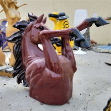 玻璃钢半身马雕塑实拍图 仿真马雕塑