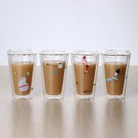 耐摔双层玻璃杯 高硼硅玻璃双层杯 双层隔热玻璃杯可定制