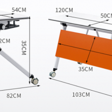 可折叠多功能折叠桌智慧教室培训桌组合移动椅翻板长条会议桌