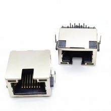 RJ45全包网络网口 沉板3.0 带灯 左黄右绿 90度插板DIP HUB 11.2H