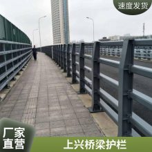 上兴多型号公路两侧用桥梁护栏 坚固抗用蓝色防护栏杆安装方便