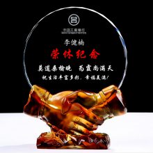 马到成功琉璃奖牌 退休职工荣誉牌 年会颁奖奖品客户礼物定制