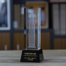 水晶材质电梯模型礼品 大楼建筑模型工艺品 立体模型礼品定制厂家
