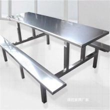 学校用餐桌椅8人10人不锈钢桌子连体食堂餐桌椅