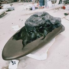 仿船形假山水池玻璃钢 大板茶桌艺术装饰工艺品