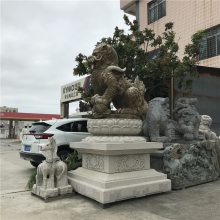 石家庄小型动物石雕麒麟批发 门口摆放成都石雕麒麟雕刻工艺