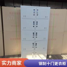 定做平顶十门更衣柜 不易掉色储物柜 学校宿舍铁皮柜