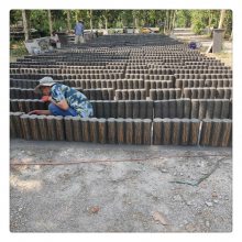 户外篱笆水泥仿木桩栅栏 树桩石隔断花坛水泥预制圆木桩