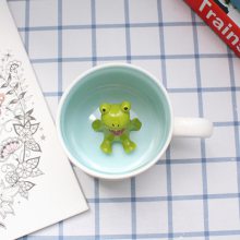 3D动物杯陶瓷立体杯中动物水杯 小兔小青蛙马克杯 创意可爱情侣咖啡杯