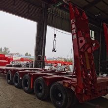 四线八轴低平板半挂车，液压升降牵引板半挂车