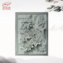 石雕花崗巖 藝術(shù)浮雕 園林庭院室內(nèi)裝飾 梅林菊花植物壁畫 廠家定制