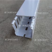 厦门PVC绝缘齿形线槽 全塑料银灰色配线槽U型开口明装线槽