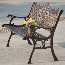 江苏盐城户外公园椅带靠背扶手欧式雕花户外铸铝公园椅