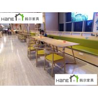 上海韩尔现代品牌工厂 中餐馆家具定制 实木卡座沙发桌子组合