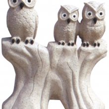 树头猫头鹰石雕 鸟类雕刻工艺品 园林动物石雕