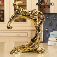 树脂鹿首烛台欧式简约艺术风格家居摆件烛台工艺品