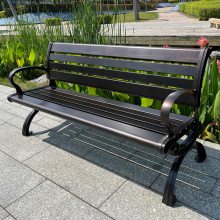 公园长椅户外长椅子实木有无靠背坐椅广场长凳子铸铝1.8米有靠背椅