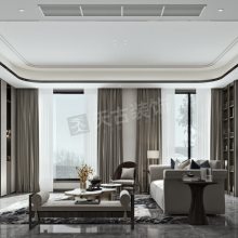 华侨城天澜美墅新中式风格装修|天古装饰设计师设计作品分享