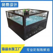 海鲜池定做 成品玻璃水产鱼缸厂