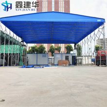 钢架移动电动棚罩通道伸缩活动棚大型多用工厂仓储雨篷颜色防阻燃