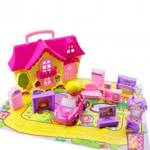 外贸公主diy城堡玩具配件 厨房客厅卧室女孩场景过家家仿真小家具