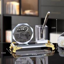 煥環(huán)祥水晶工藝裝飾品畢業(yè)紀(jì)念賀禮筆筒桌面擺件定制禮品批發(fā)零售