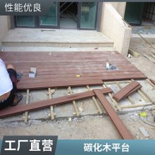 屋顶花园设计碳化木地板防腐木平台景观花园施工塑木休闲地台