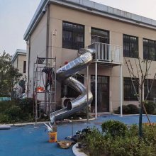 户外非标大型儿童乐园无动力游乐设备 不锈钢木质滑梯 室外攀爬网