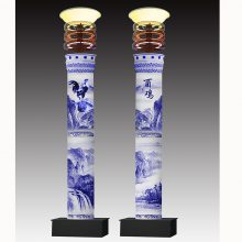 中式仿古庭院灯 陶瓷灯柱 批发景德镇陶瓷简约路灯