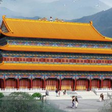 黑龙江寺庙彩绘施工队 哈尔滨古建筑设计公司 寺院寺庙设计图