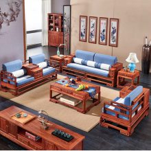 原木烫蜡 红木新中式沙发刺猬紫檀 花梨木中式客厅 家具组合