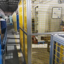 工业机器人安全黄色网格围栏 车间自动化设备防护栏 铝合金框架
