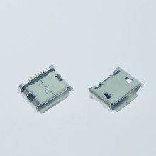 Micro5P贴片母座 两脚插板5.9 有柱加焊脚 卷边有导位 B型迈克USB