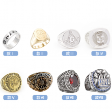 定制大学生毕业戒指 礼物纪念品 logo戒***制厂