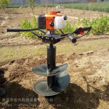 埋桩立柱打孔机 宏兴牌 四轮车带螺旋电线杆钻眼机