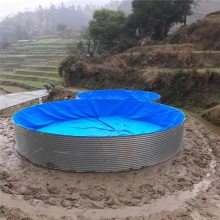 大型户外圆形加厚帆布养鱼池高密度水产养殖刀刮布水箱铁桶蓄水箱