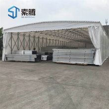 揭阳惠来商业街伸缩雨棚 伸缩遮阳雨蓬 仓储推拉蓬规格定制