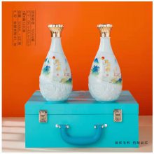 醉江山1斤装酒瓶 酒瓶礼盒装包装设计 陶瓷酒瓶定制LOGO