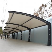 安装小区充电桩雨棚 汽车遮阳棚 膜结构车棚 钢结构停车棚