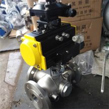 BQ45PPL-16P输送高粘度带保温夹套T型三通法兰式球阀