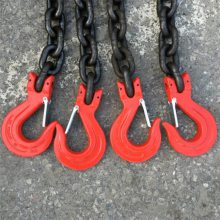 四腿带钩链条索具吊具1T2T3T4TG80起重钢链连接卸扣坚固耐用