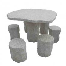 和之 青石石雕桌椅图片 四边形石桌和石凳 半手工方式成品好