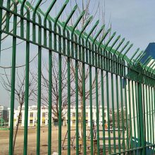 法兰盘圆管立柱护栏 小区生活围墙围栏网 草绿色隔离栅栏 冠耀