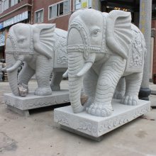 厂家定做石头大象雕刻酒店门口摆件花岗岩石象定制摆件工艺品批发